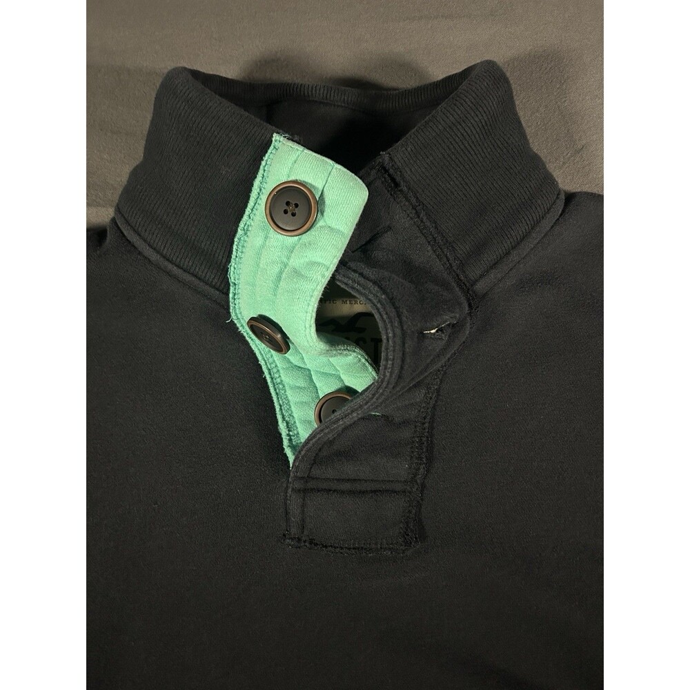Vtg HOLLISTER Quarter Button Sweatshirt Pull Over Men's Small Y2K Preppy Grunge